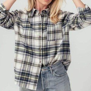 Busy Doing Cowgirl Things Flannel Shirt-Navy